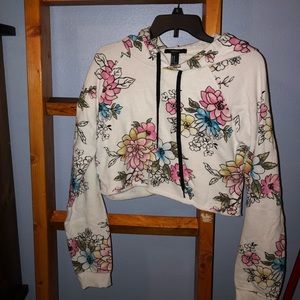 Flower Cropped Hoodie